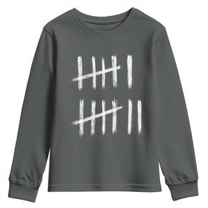 Funny Six Seven 67 Meme Youth Sweatshirt Tally Marks 6 7 Numbers Gen Alpha Slang TS10 Dark Heather Print Your Wear