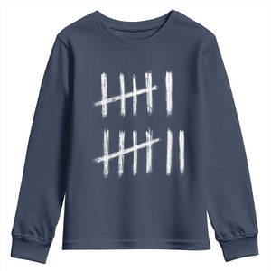 Funny Six Seven 67 Meme Youth Sweatshirt Tally Marks 6 7 Numbers Gen Alpha Slang TS10 Navy Print Your Wear
