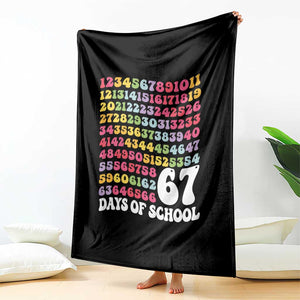 67 Days of School Throw Blanket Funny Six Seven Meme Teacher Student Gen Alpha Slang TS10 Print Your Wear