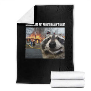 Raccoon Meme Throw Blanket Undiagnosed But Something Aint Right TS10 Black Print Your Wear