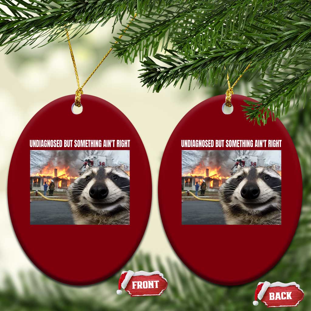 Raccoon Meme Ceramic Ornament Undiagnosed But Something Aint Right TS10 Print Your Wear