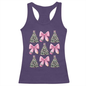 Coquette Bow Christmas Racerback Tank Top Girly Xmas Tree Teacher Pencil Bow TS10 Purple Print Your Wear