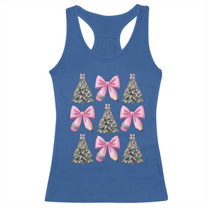 Coquette Bow Christmas Racerback Tank Top Girly Xmas Tree Teacher Pencil Bow TS10 Royal Blue Print Your Wear