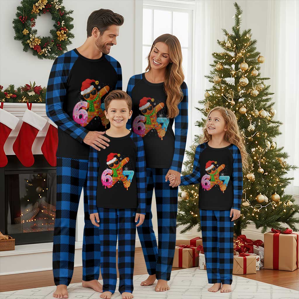 Funny 67 Meme Gingerbread Christmas Plaid Pajama Set Six Seven Ice Cream Drip Boys TS10 Blue Plaid Print Your Wear