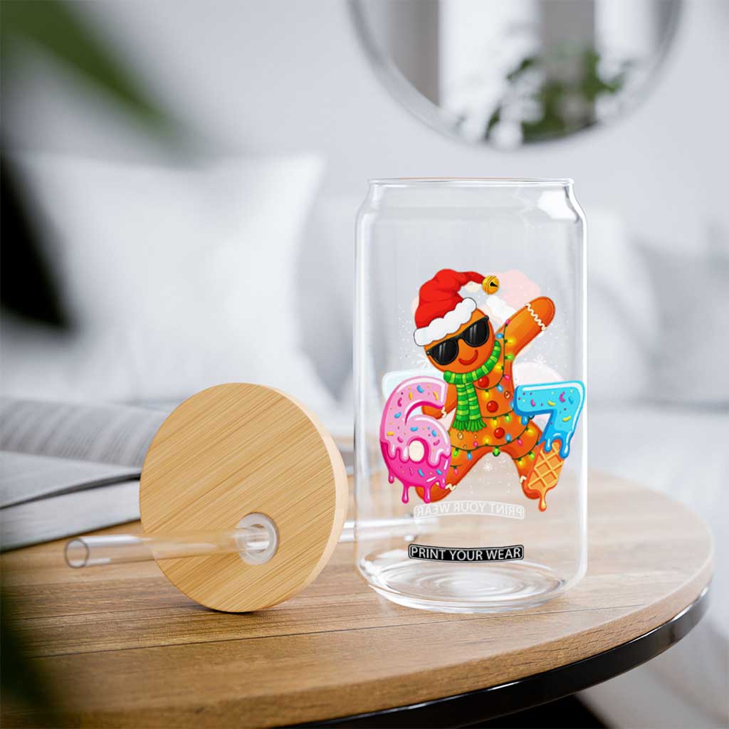 Funny 67 Meme Gingerbread Christmas Glass Can Six Seven Ice Cream Drip Boys TS10 Print Your Wear