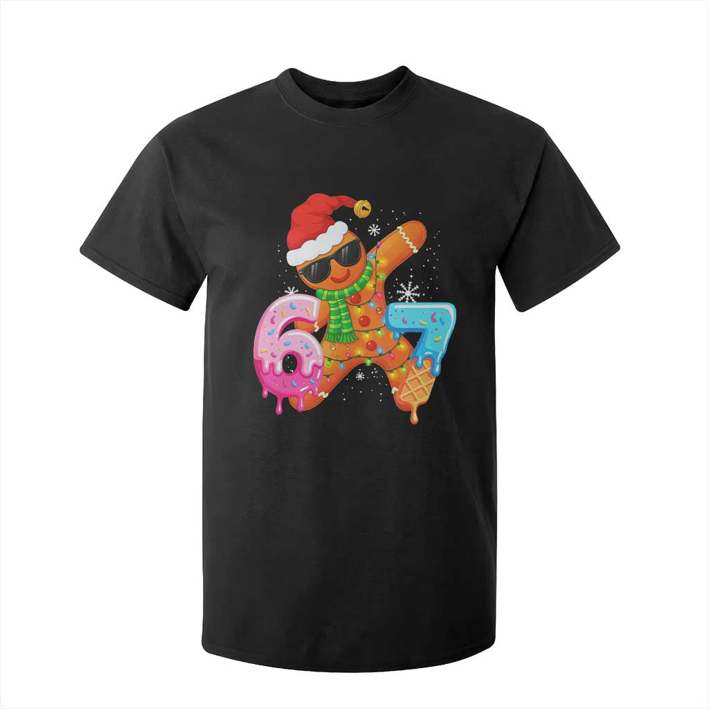 Funny 67 Meme Gingerbread Christmas T Shirt For Kid Six Seven Ice Cream Drip Boys TS10 Black Print Your Wear