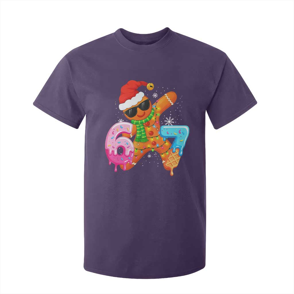 Funny 67 Meme Gingerbread Christmas T Shirt For Kid Six Seven Ice Cream Drip Boys TS10 Purple Print Your Wear