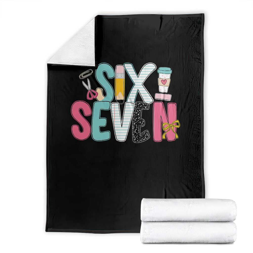 Funny Teacher Six Seven Throw Blanket 6 7 Meme TS10 Black Print Your Wear