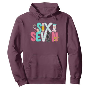 Funny Teacher Six Seven Hoodie 6 7 Meme TS10 Maroon Print Your Wear