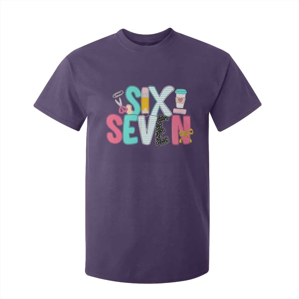 Funny Teacher Six Seven T Shirt For Kid 6 7 Meme TS10 Purple Print Your Wear