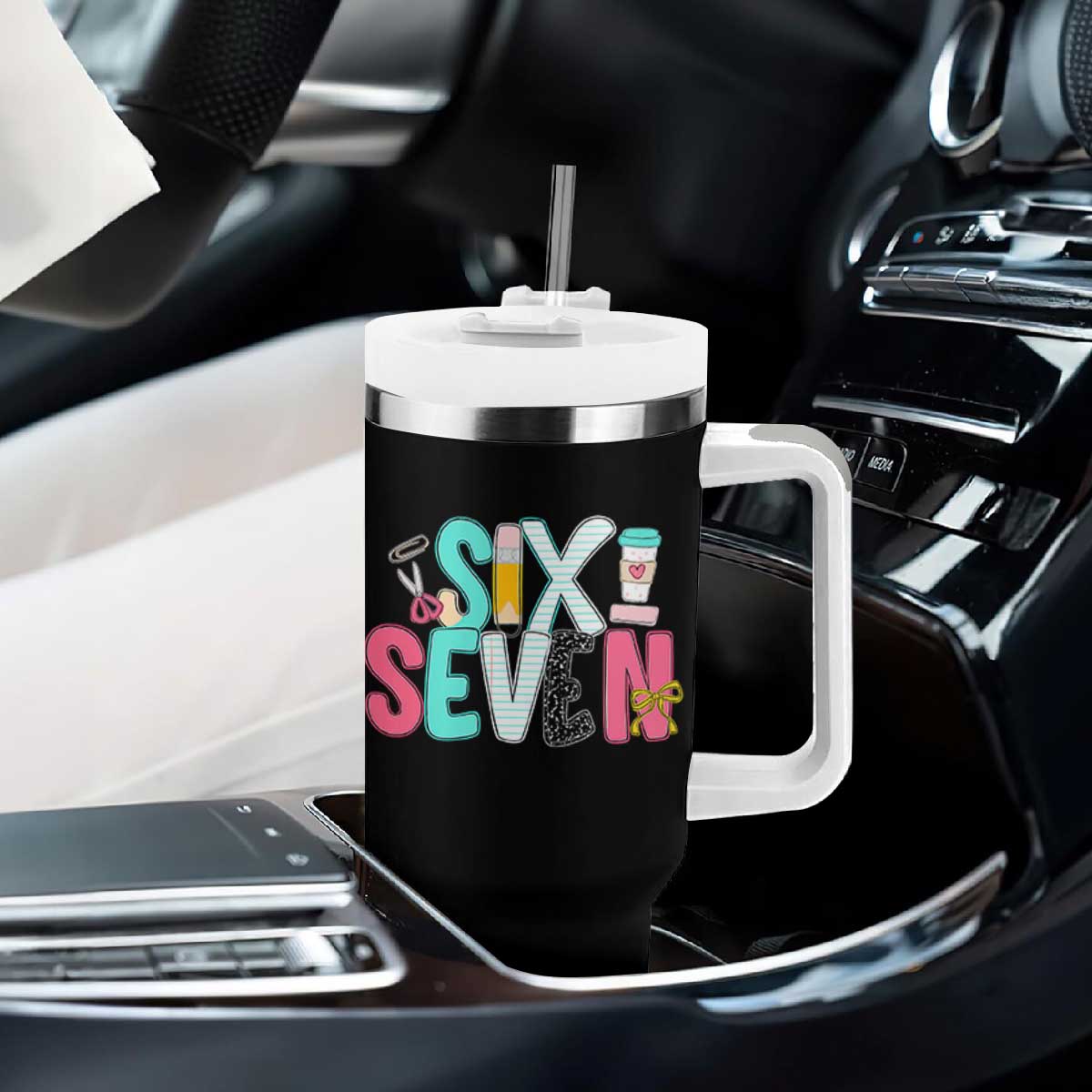 Funny Teacher Six Seven Tumbler With Handle 6 7 Meme TS10 Print Your Wear
