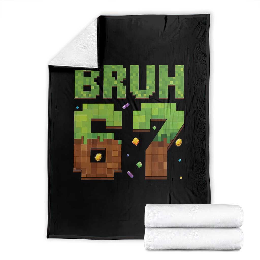 Funny Six Seven Throw Blanket 67 Meme 6 7 Boy Game Pixel Number TS10 Black Print Your Wear