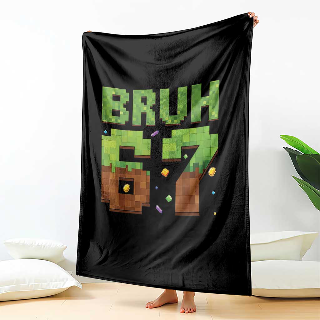 Funny Six Seven Throw Blanket 67 Meme 6 7 Boy Game Pixel Number TS10 Print Your Wear