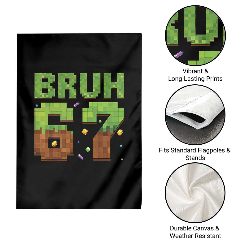 Funny Six Seven Garden Flag 67 Meme 6 7 Boy Game Pixel Number TS10 Print Your Wear