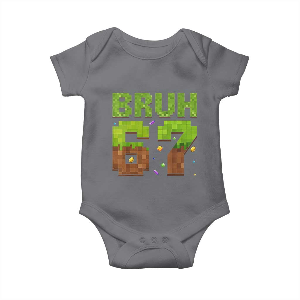 Funny Six Seven Baby Onesie 67 Meme 6 7 Boy Game Pixel Number TS10 Charcoal Print Your Wear