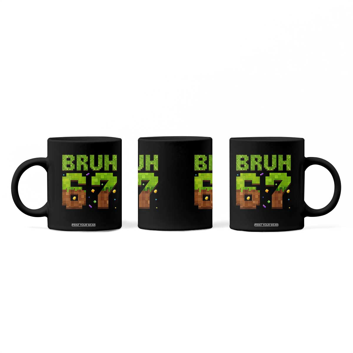 Funny Six Seven Coffee Mug 67 Meme 6 7 Boy Game Pixel Number TS10 Print Your Wear