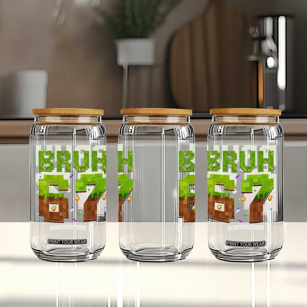 Funny Six Seven Glass Can 67 Meme 6 7 Boy Game Pixel Number TS10 Print Your Wear