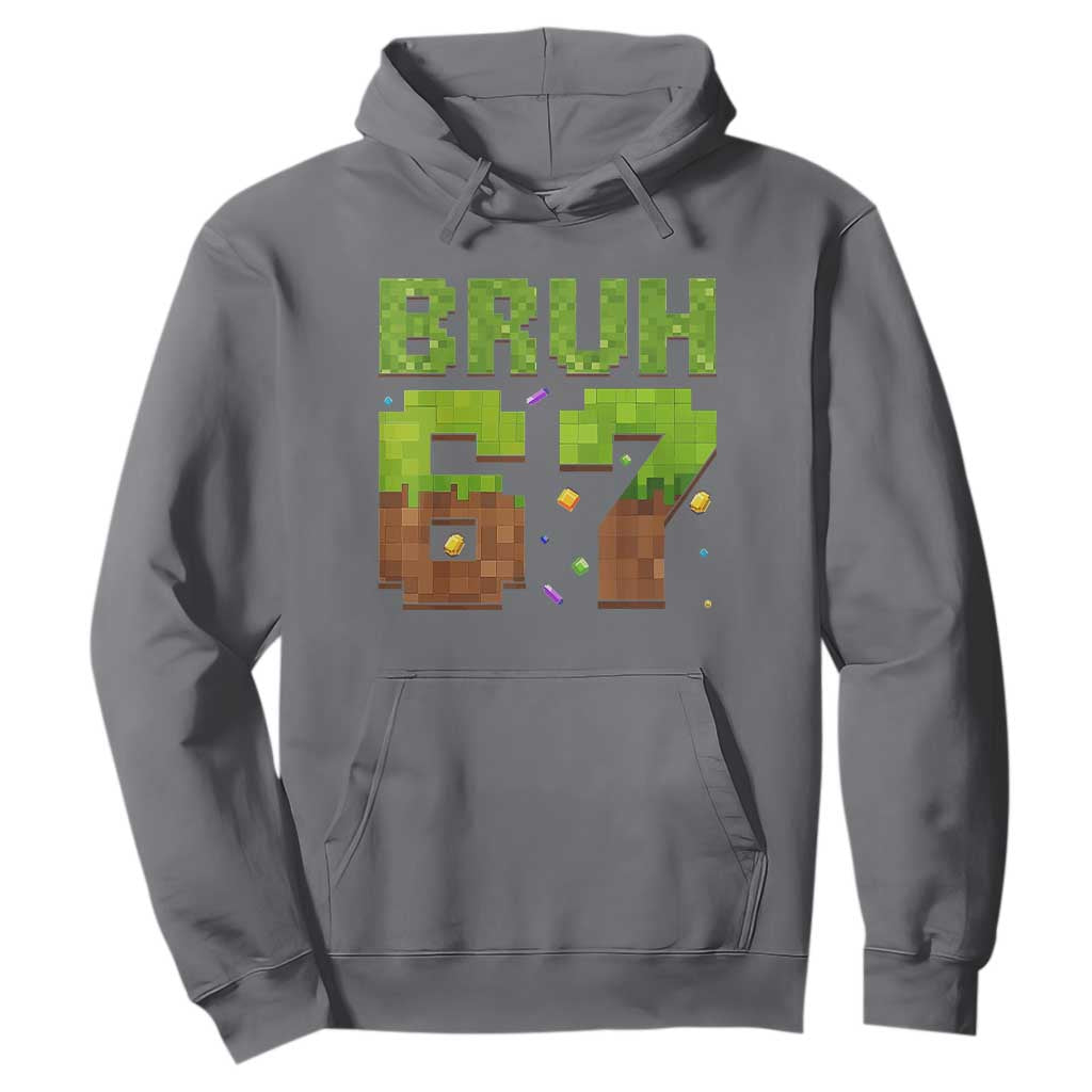 Funny Six Seven Hoodie 67 Meme 6 7 Boy Game Pixel Number TS10 Charcoal Print Your Wear