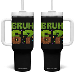 Funny Six Seven Tumbler With Handle 67 Meme 6 7 Boy Game Pixel Number TS10 One Size: 40 oz Black Print Your Wear