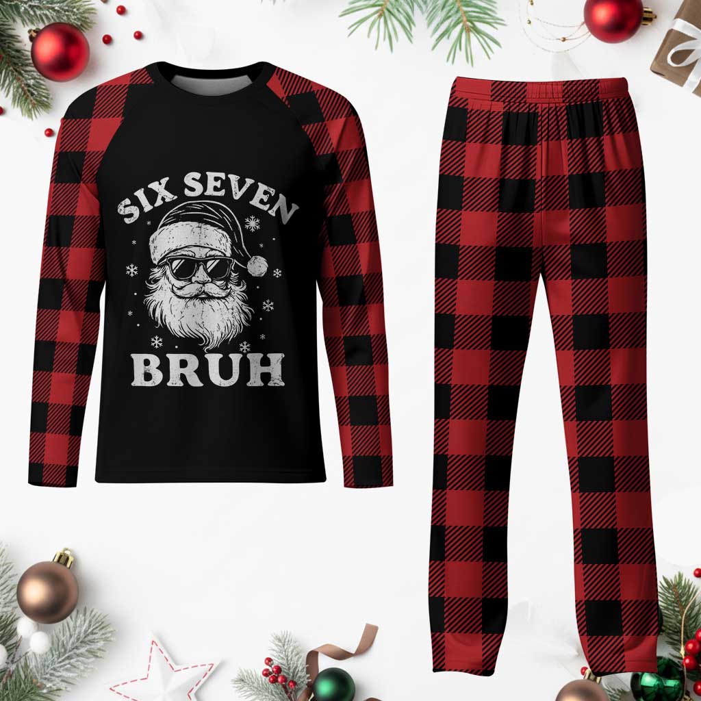 67 Christmas Six Seven Bruh Plaid Pajama Set Funny Santa 6 7 Meme TS10 Buffalo Plaid Print Your Wear