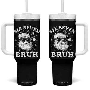 67 Christmas Six Seven Bruh Tumbler With Handle Funny Santa 6 7 Meme TS10 One Size: 40 oz Black Print Your Wear