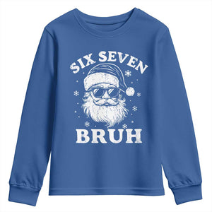67 Christmas Six Seven Bruh Youth Sweatshirt Funny Santa 6 7 Meme TS10 Royal Blue Print Your Wear