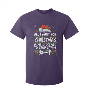 Funny Teacher Christmas 67 T Shirt For Kid Students Stop Saying 6-7 Six Seven TS10 Purple Print Your Wear