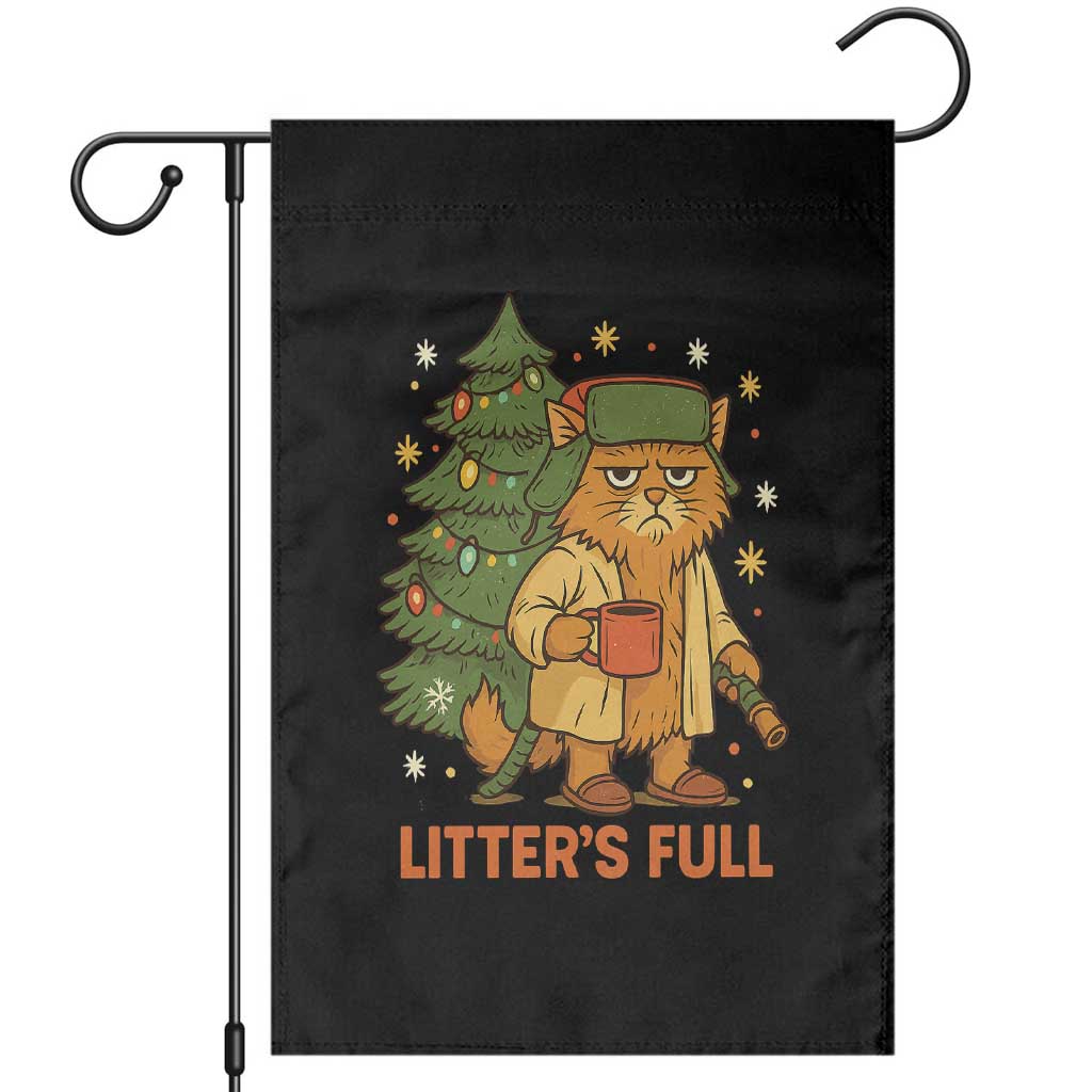 Litters Full Garden Flag Funny Christmas Vacation Cat TS10 Black Print Your Wear