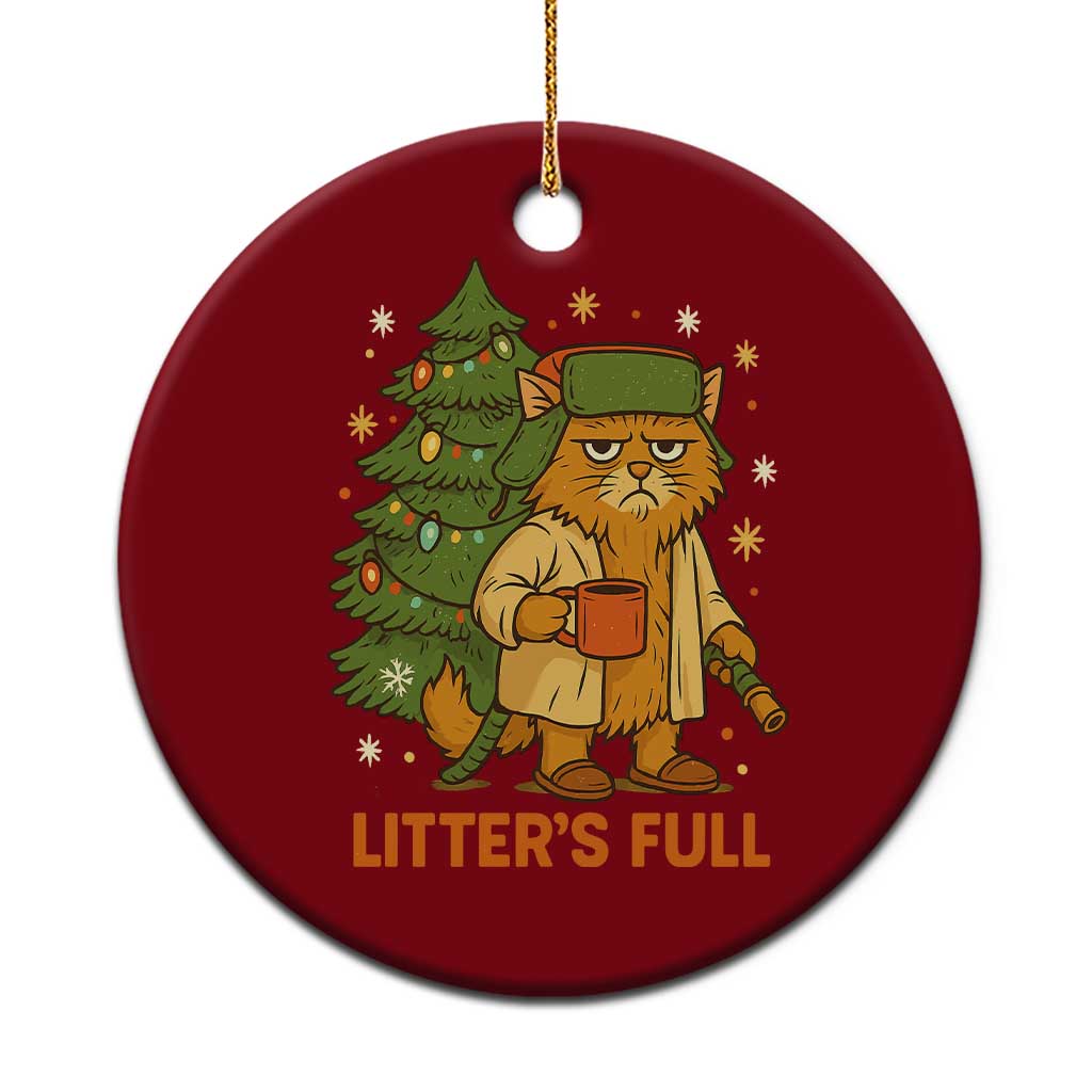 Litters Full Ceramic Ornament Funny Christmas Vacation Cat TS10 1pc Red Print Your Wear
