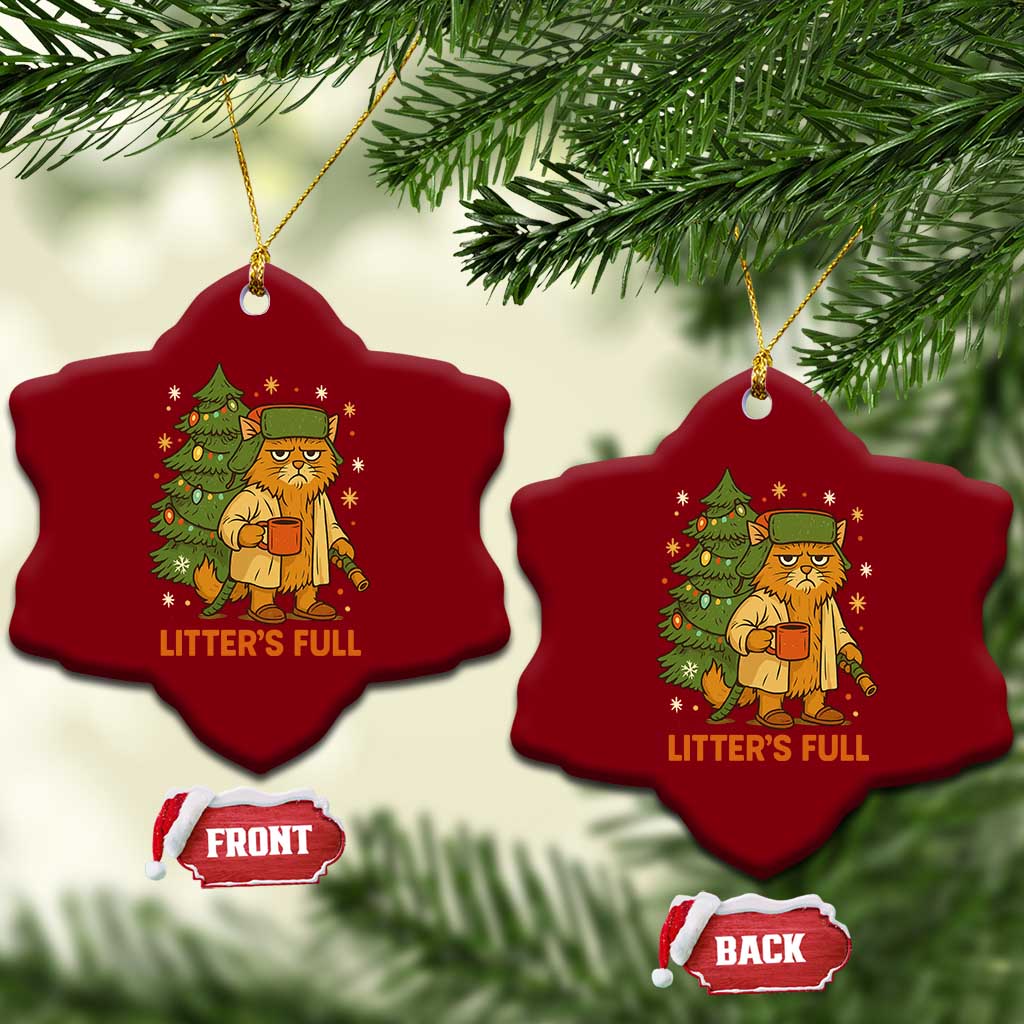 Litters Full Ceramic Ornament Funny Christmas Vacation Cat TS10 Print Your Wear