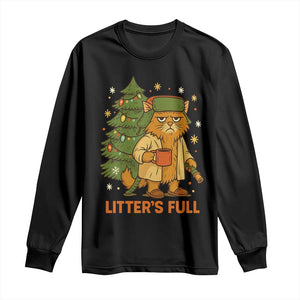 Litters Full Long Sleeve Shirt Funny Christmas Vacation Cat TS10 Black Print Your Wear