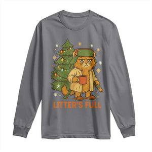 Litters Full Long Sleeve Shirt Funny Christmas Vacation Cat TS10 Charcoal Print Your Wear