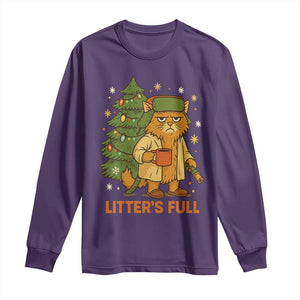 Litters Full Long Sleeve Shirt Funny Christmas Vacation Cat TS10 Purple Print Your Wear