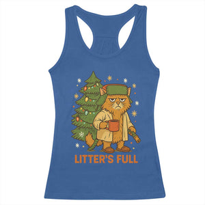 Litters Full Racerback Tank Top Funny Christmas Vacation Cat TS10 Royal Blue Print Your Wear