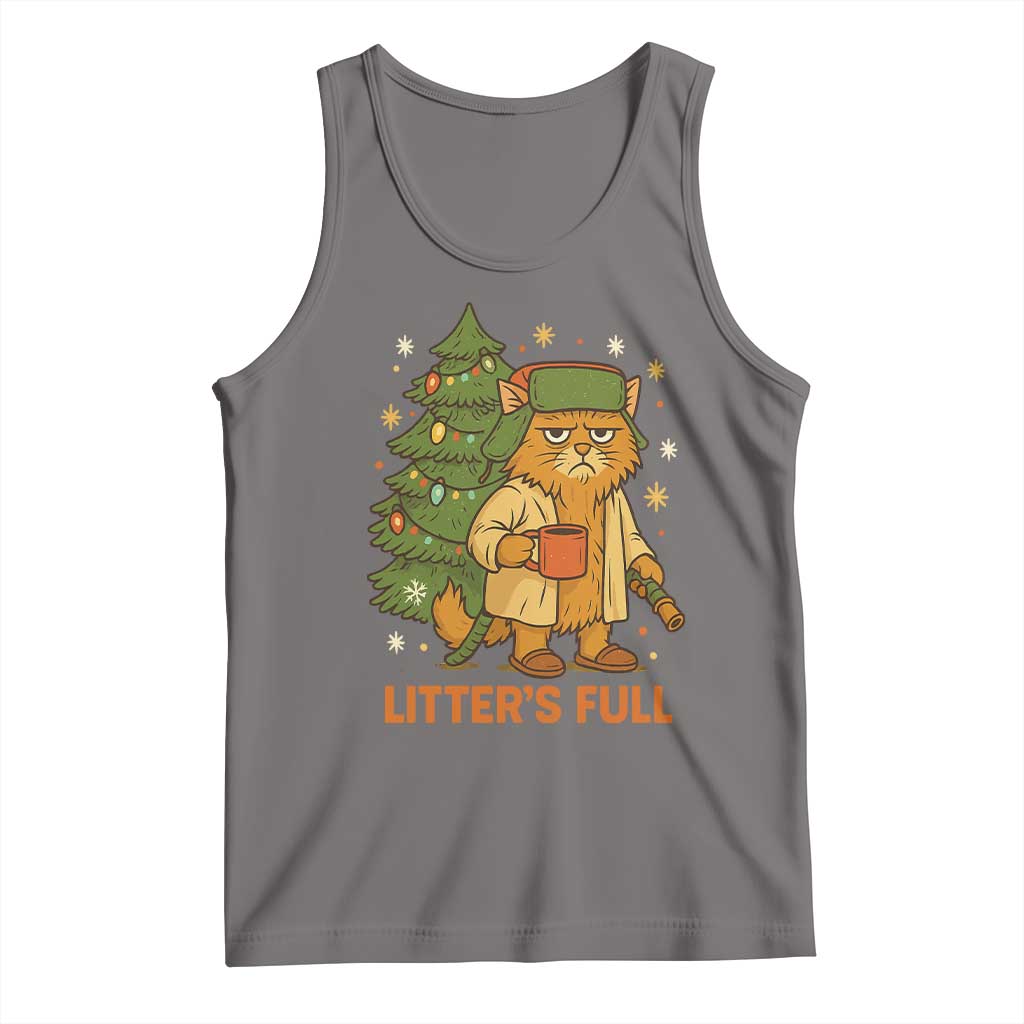 Litters Full Tank Top Funny Christmas Vacation Cat TS10 Deep Heather Print Your Wear