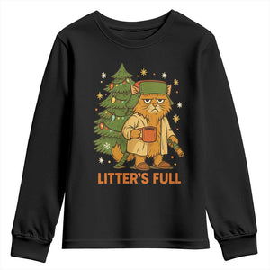 Litters Full Youth Sweatshirt Funny Christmas Vacation Cat TS10 Black Print Your Wear