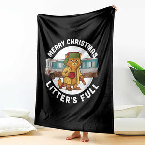 Merry Christmas Litters Full Throw Blanket Funny Christmas Vacation Cat TS10 Print Your Wear