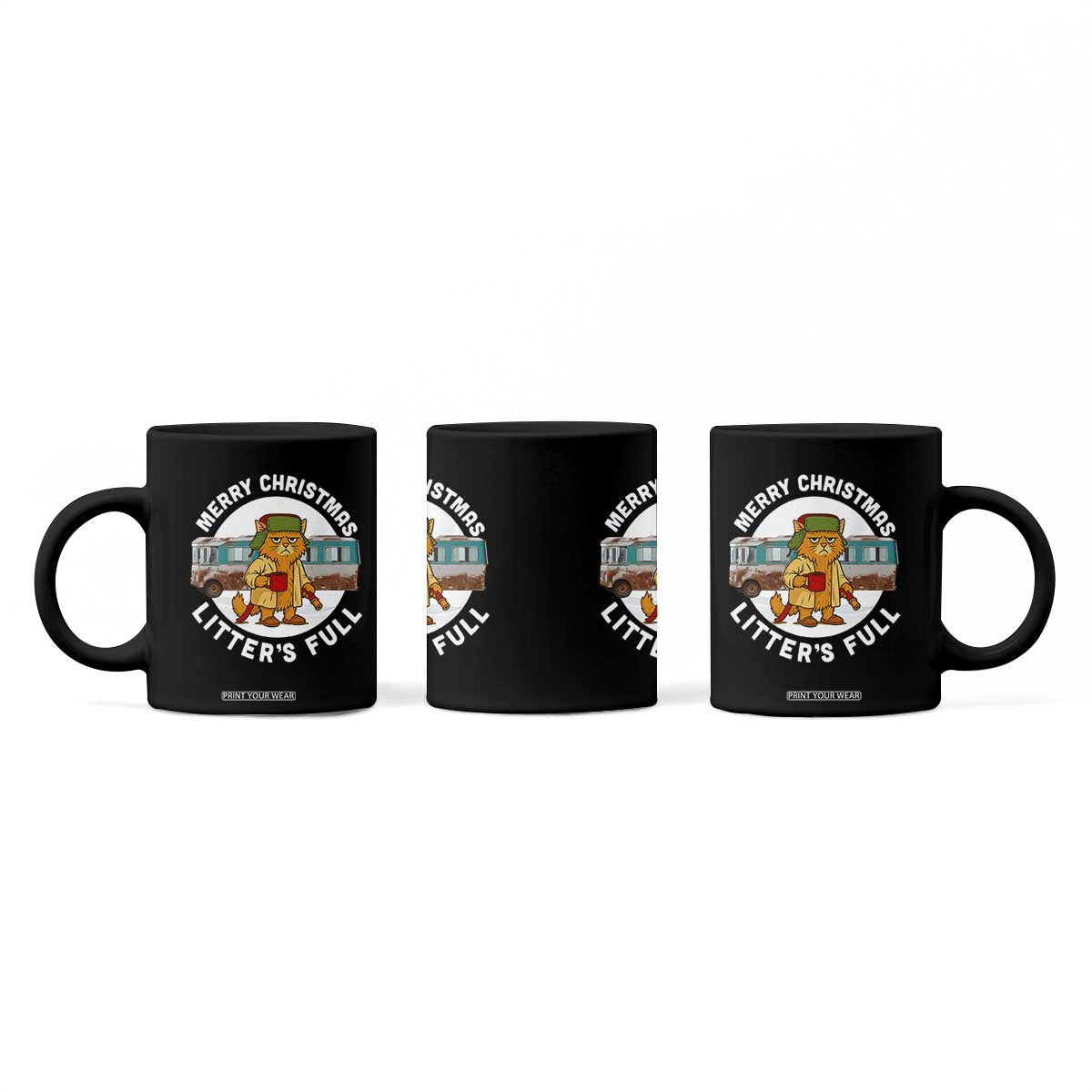 Merry Christmas Litters Full Coffee Mug Funny Christmas Vacation Cat TS10 Print Your Wear