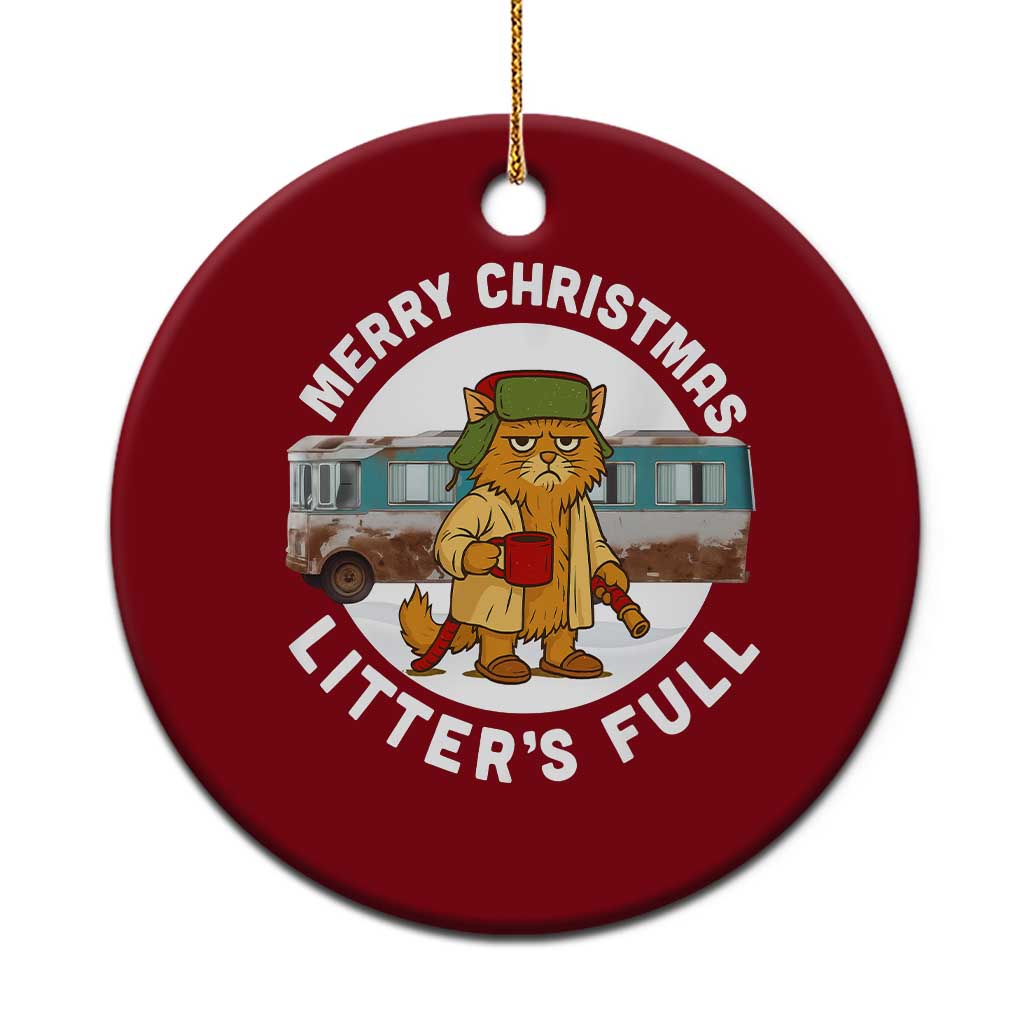 Merry Christmas Litters Full Ceramic Ornament Funny Christmas Vacation Cat TS10 1pc Red Print Your Wear