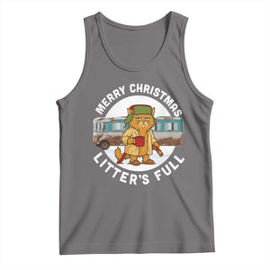 Merry Christmas Litters Full Tank Top Funny Christmas Vacation Cat TS10 Deep Heather Print Your Wear