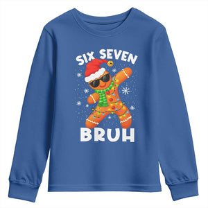 67 Christmas Six Seven Bruh Gingerbread Youth Sweatshirt Funny Six Seven Meme Boys TS10 Royal Blue Print Your Wear
