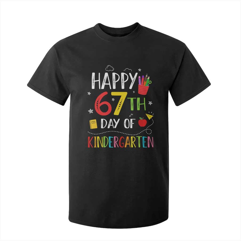 67 Days Of Kindergarten T Shirt For Kid Happy 67th Day Of School Teachers Student Meme TS10 Black Print Your Wear