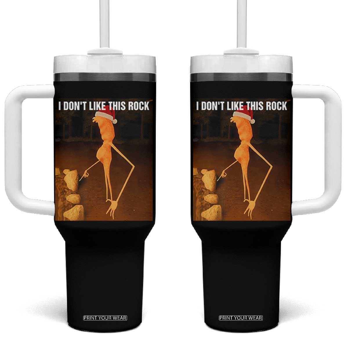 Marcus The Worm I Don't Like This Rock Tumbler With Handle TS10 One Size: 40 oz Black Print Your Wear