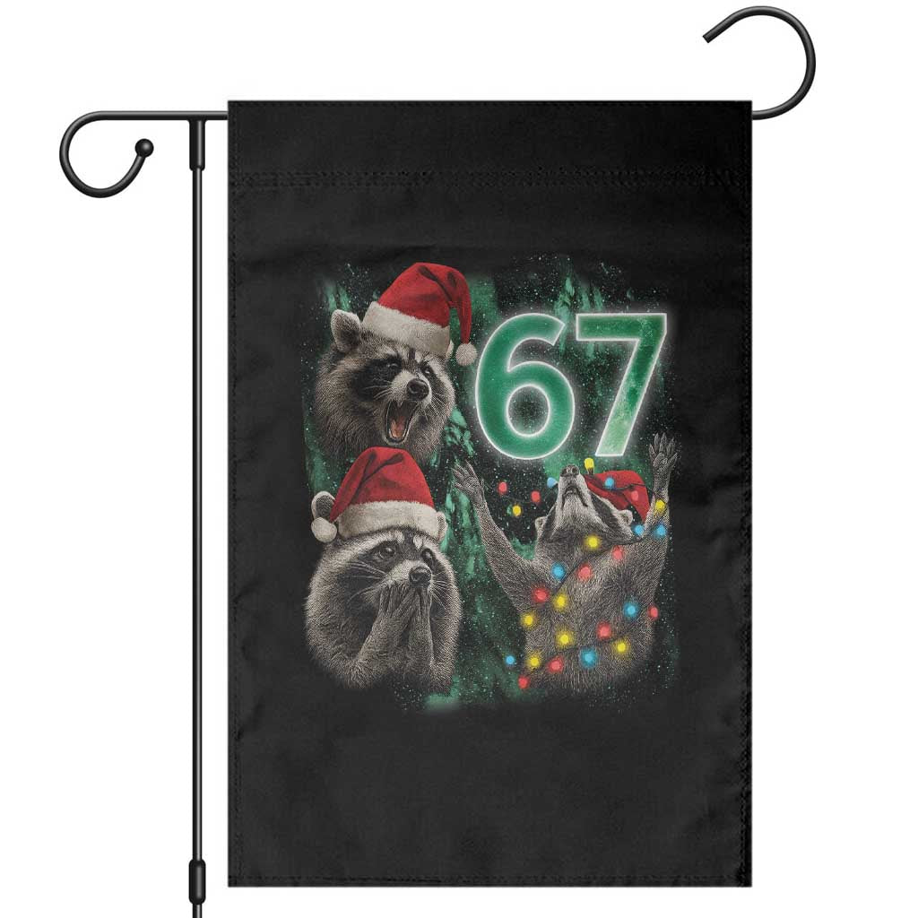 Funny Christmas 67 Meme Racoon Garden Flag Howling at The Moon TS10 Black Print Your Wear