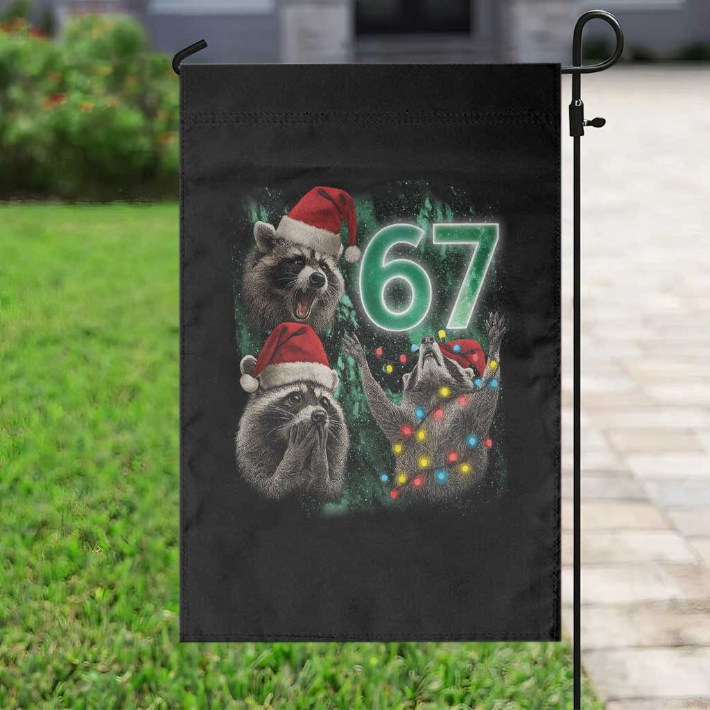 Funny Christmas 67 Meme Racoon Garden Flag Howling at The Moon TS10 Print Your Wear