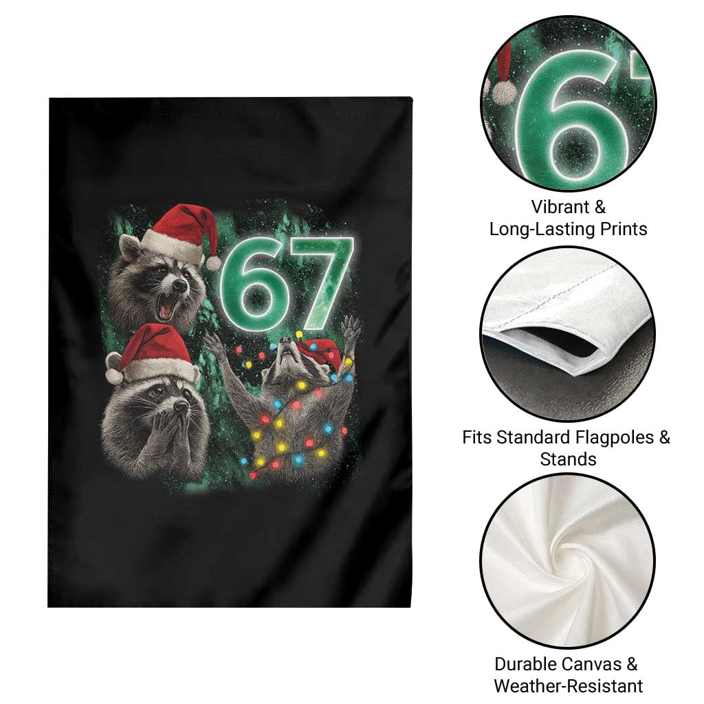 Funny Christmas 67 Meme Racoon Garden Flag Howling at The Moon TS10 Print Your Wear