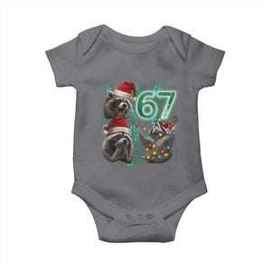 Funny Christmas 67 Meme Racoon Baby Onesie Howling at The Moon TS10 Charcoal Print Your Wear