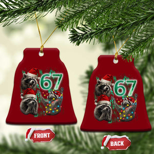 Funny Christmas 67 Meme Racoon Ceramic Ornament Howling at The Moon TS10 Print Your Wear