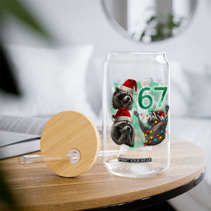 Funny Christmas 67 Meme Racoon Glass Can Howling at The Moon TS10 Print Your Wear