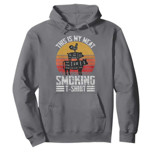 BBQ Hoodie Smoker Themed Retro Vintage My Meat Smoking TS10 Charcoal Print Your Wear